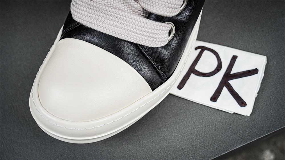 PK GOD Rick Owens Jumbo Lace Padded Sneaks Low Black Milk RETAIL MATERIALS READY TO SHIP